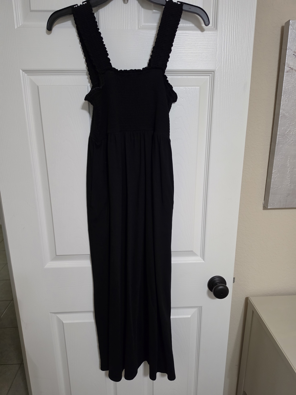 Old Navy Black Smocked-Strap Midi Dress